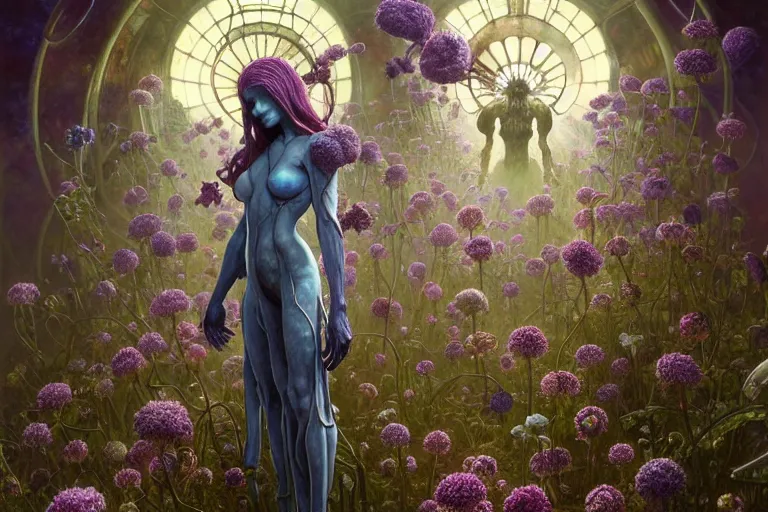 Image similar to the platonic ideal of flowers, rotting, insects and praying of cletus kasady carnage thanos dementor doctor manhattan chtulu mandelbulb spirited away bioshock davinci heavy rain, d & d, fantasy, ego death, decay, dmt, psilocybin, art by artgerm and greg rutkowski and alphonse mucha and john bauer