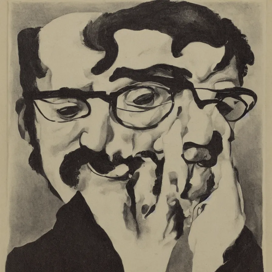 Prompt: art nouveau portrait of groucho marx