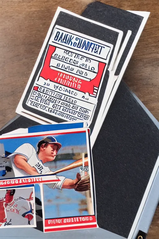 Prompt: baseball card with a phone number written on it in sharpie