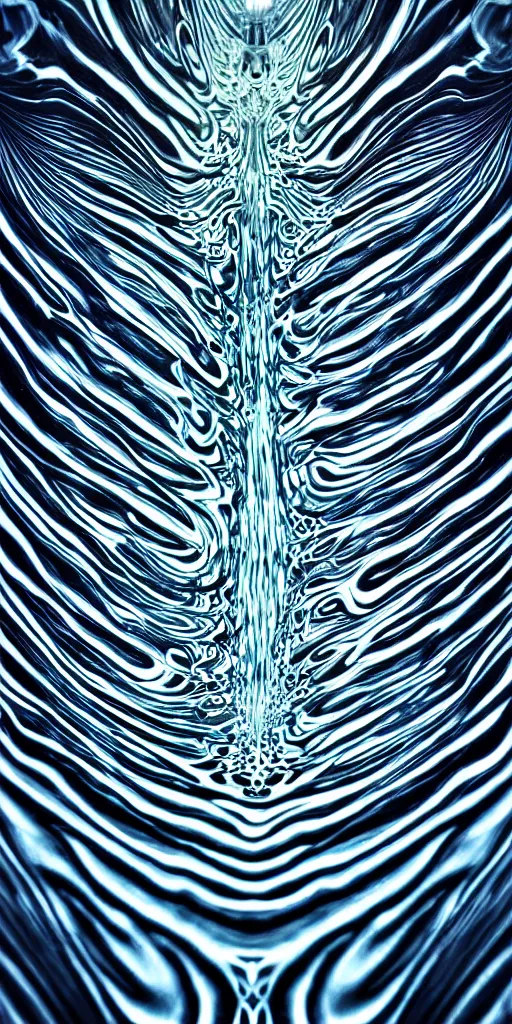 Image similar to abstract art, art nouveau, op art, detailed, hyper realistic, compelling, strange, macroscopic ink in water photography