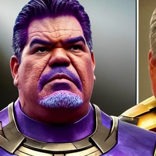 Prompt: george lopez as thanos, still from avengers endgame