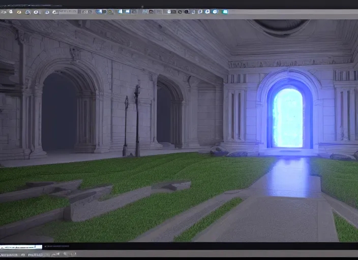 Prompt: entrance to ethereal realm, rendered in unreal engine, central composition, symmetrical composition