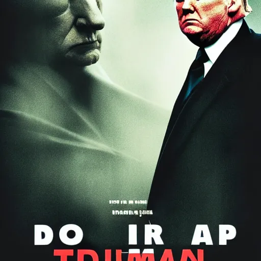 Image similar to movie poster by Christopher Nolan with donald trump starring, detailed, photographic, atmospheric, cinematic