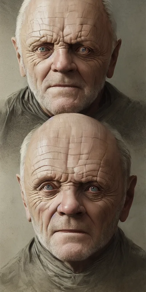 Prompt: anthony hopkins, a blind king, dungeons and dragons, fame of thrones masterpiece by edgar maxence and ross tran and michael whelan, gustav dore, 8 k, octane render