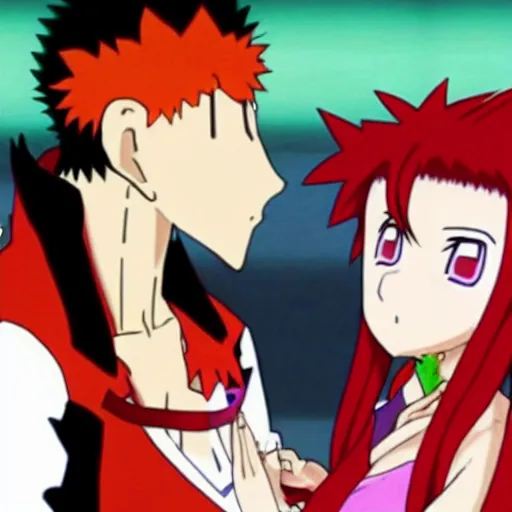 Prompt: tenchi muyo snogging ichigo