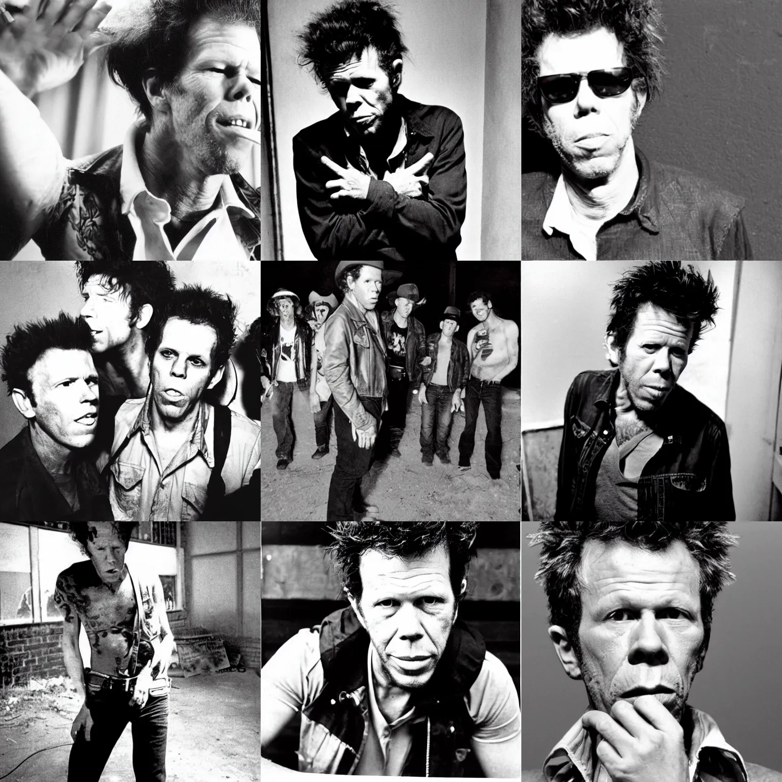 Prompt: tom waits as a member of the misfits