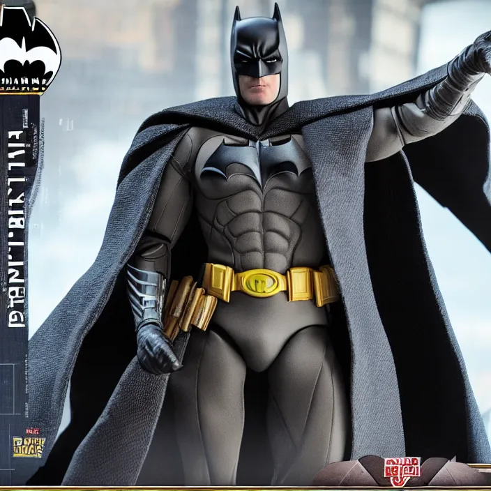 Image similar to a hot toys figure of batman, figurine, detailed product photo