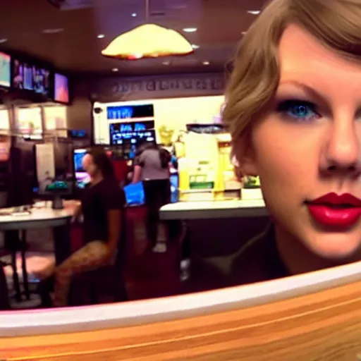 Image similar to NYTimes: Surveillance cam shows Taylor Swift robbed a taco bell