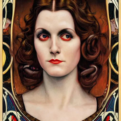 Prompt: an art nouveau, ( streamline moderne ), multi - ethnic and multi - racial portrait in the style of donato giancola and charles dulac and anna dittmann. very large, clear, expressive, and intelligent eyes. symmetrical, centered, ultrasharp focus, dramatic lighting, photorealistic digital matte painting, intricate ultra detailed background.