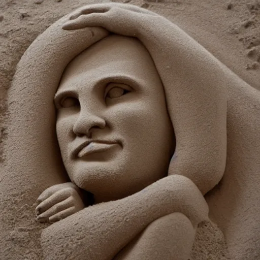 Prompt: sand - sculpture of dennis massoud