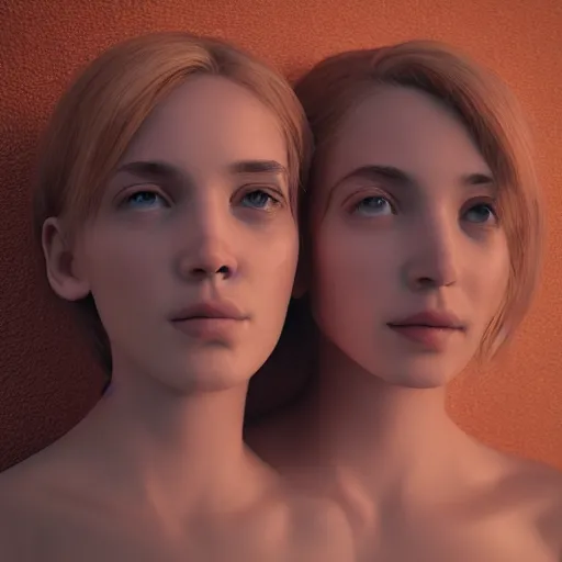 Image similar to charming two - headed girl, photorealistic, 4 k, octane, trending on artstation