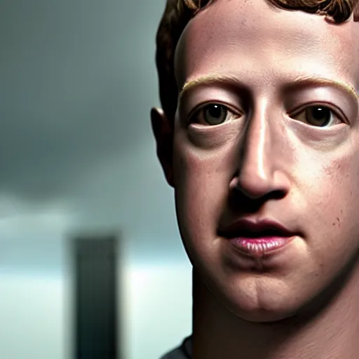 Image similar to hyperrealistic render of mark zuckerberg, creepily realistic lots of detail cg render cinema 4 d