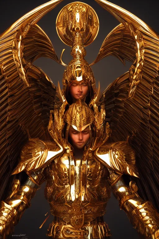 Image similar to archangel micheal by tsuyoshi nagano, illustration, cinematic lighting, hyperdetailed, 8 k, symmetrical, trending on artstation