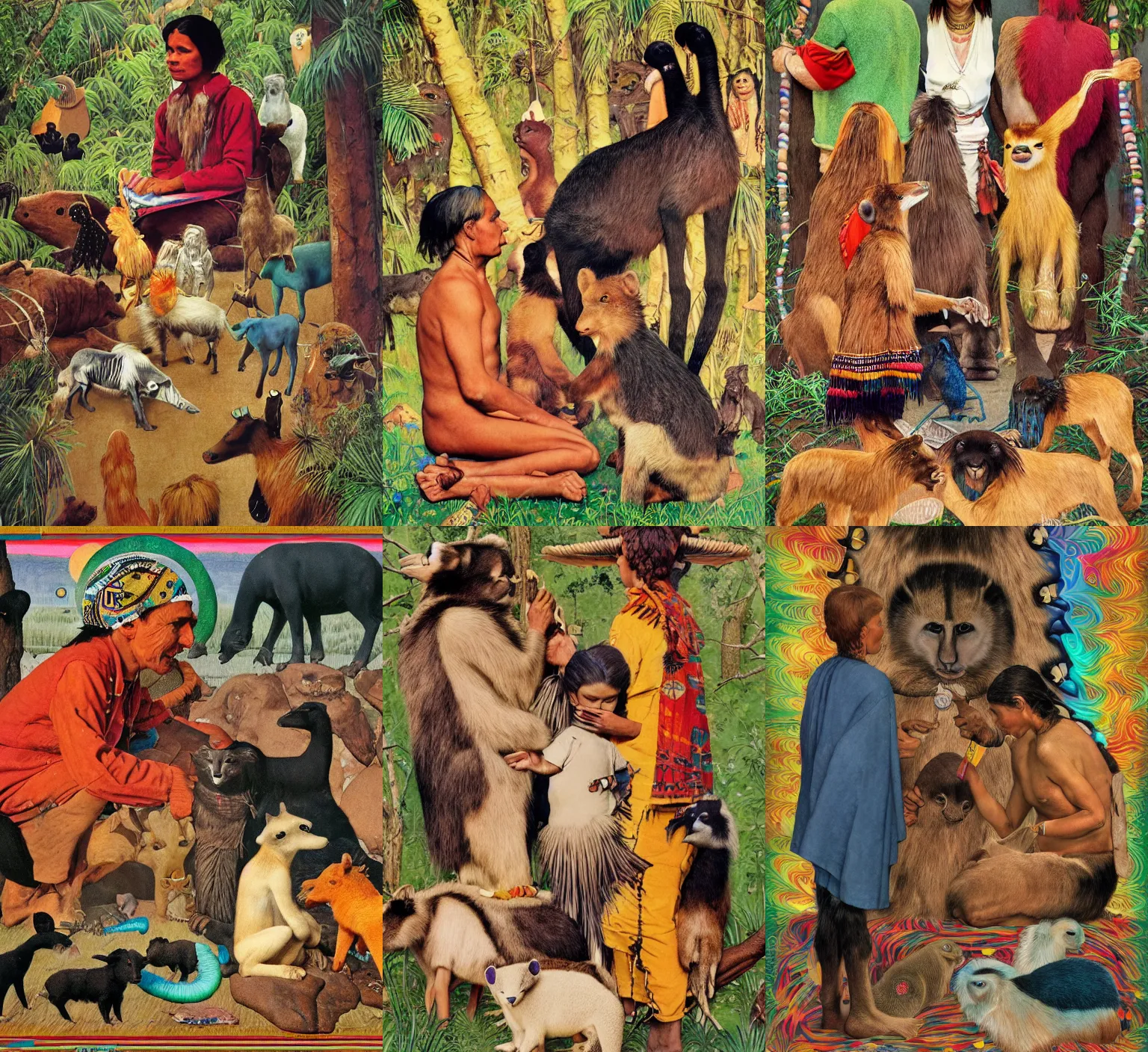 Prompt: a spiritual clean diagram aboriginal about selk ´ nam and the animals, muy definido, with lines interconnecting situations, clean design,, by norman rockwell, lisa frank, award winning photo, iridescence, octane render, 2 4 0 0 dpi