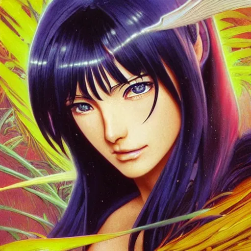 Image similar to highly detailed vfx portrait of nico robin by eiichiro oda!!!, stephen bliss, greg rutkowski, loish, rhads, beeple, makoto shinkai, tom bagshaw, alphonse mucha, sharp focus, art by artgerm and greg rutkowski, stanley kubrick, backlit, harsh overhead sunlight, detailed blue eyes!!,