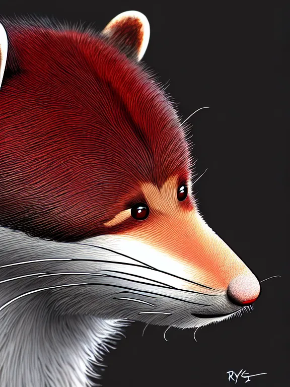 Prompt: furry - male - red - black - weasel - detective - fursona, ray tracing, photorealistic, trending on weasyl