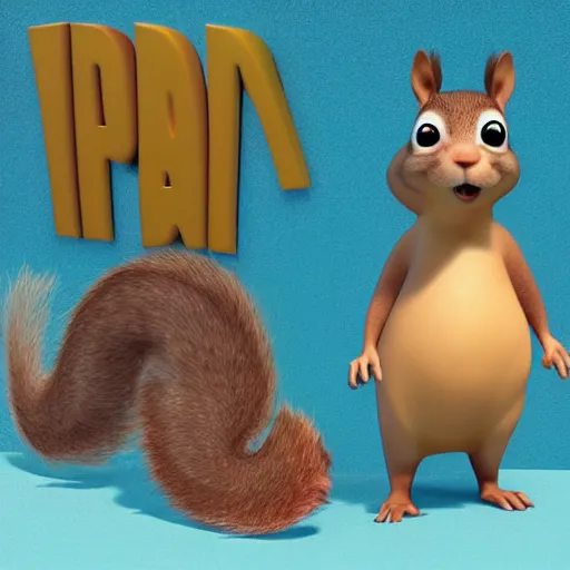 Image similar to pixar character, squirrel