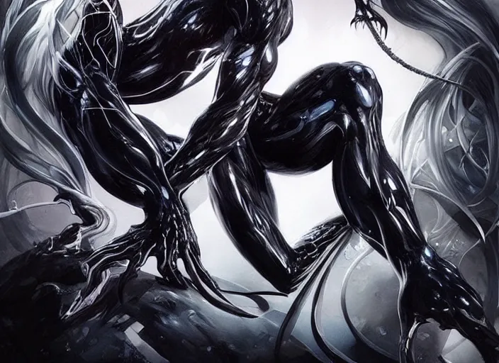 Prompt: artwork of venom by artgerm, amano yoshitaka, berkey john, bowater charlie