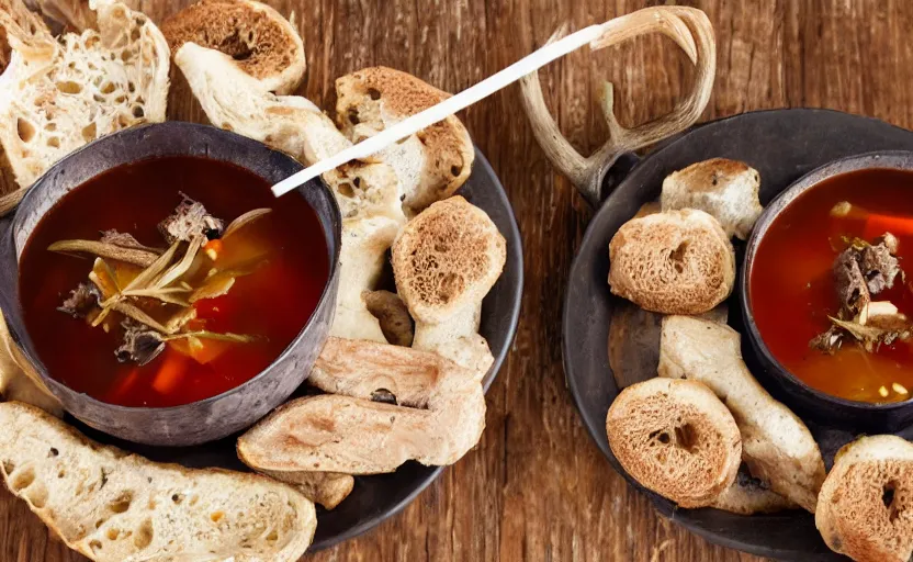 Image similar to dear antler soup, cuisine, food photography