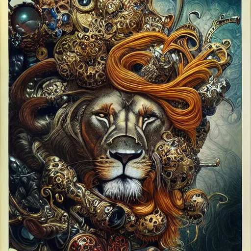 Image similar to lion birthday, insanely detailed and intricate, hypermaximalist, elegant, ornate, luxury, elite, james jean, brian froud,