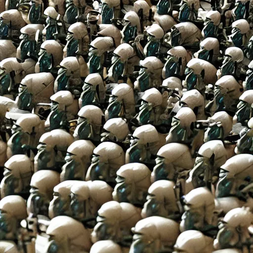 Prompt: a photo of Plastic toy soldiers in a a battle