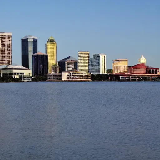 Prompt: A photograph of the Tampa skyline