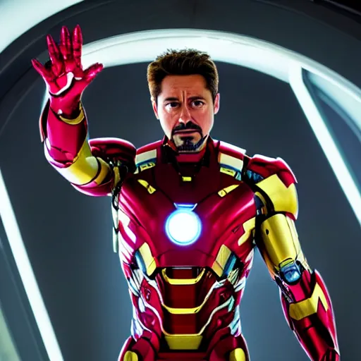 brad pitt as tony stark in iron man movie, movie | Stable Diffusion ...