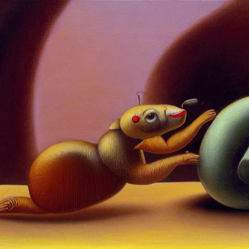 Image similar to a botero painting of a huminoid ant