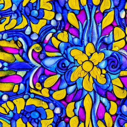 Image similar to sapphire flower, ornamental art