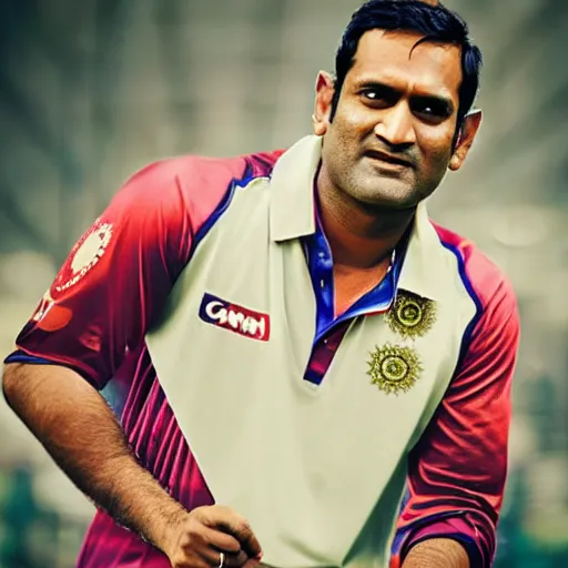 Image similar to portrait of mahendra singh dhoni as a pimp, ultra realistic, highly detailed, canon 3 5 mm photography