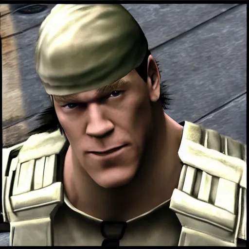 Image similar to John Cena as final fantasy Viii main character, high quality CG, game 3d cutscene FMV