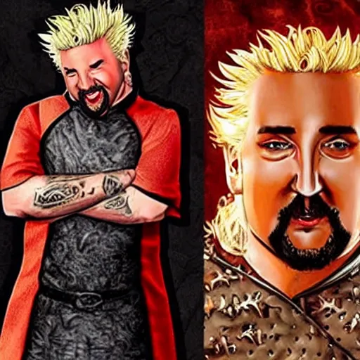 Prompt: guy fieri as tywin lannister game of thrones