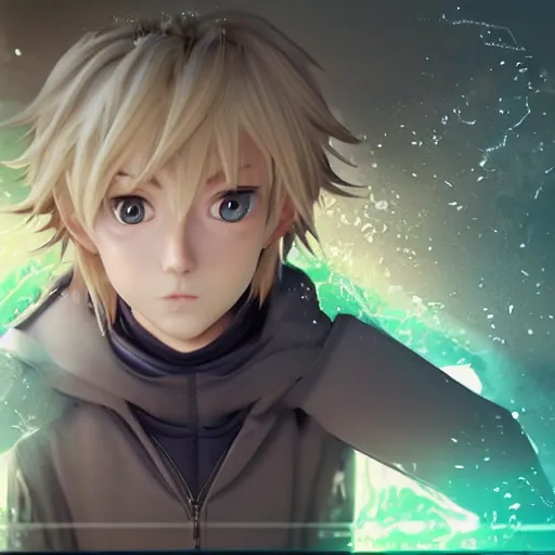 Prompt: a blonde haired green eyes boy casting a spell. character design. intricate. gesture drawing. line of action. official art, unreal engine 5, unreal engine. tetsuya nomura. medium shot. ray tracing hdr. 8 k. uhd. sharp focus. highly detailed. masterpiece. anime render. cinematic lighting. lifelike. symmetrical face. beautiful face