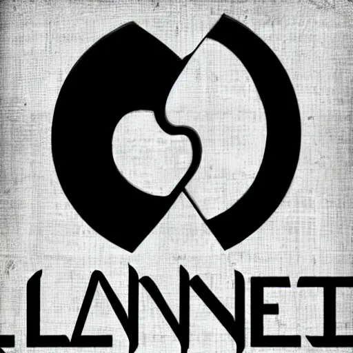 Image similar to logo for l'enfante, black and white, graphic design, clear typography