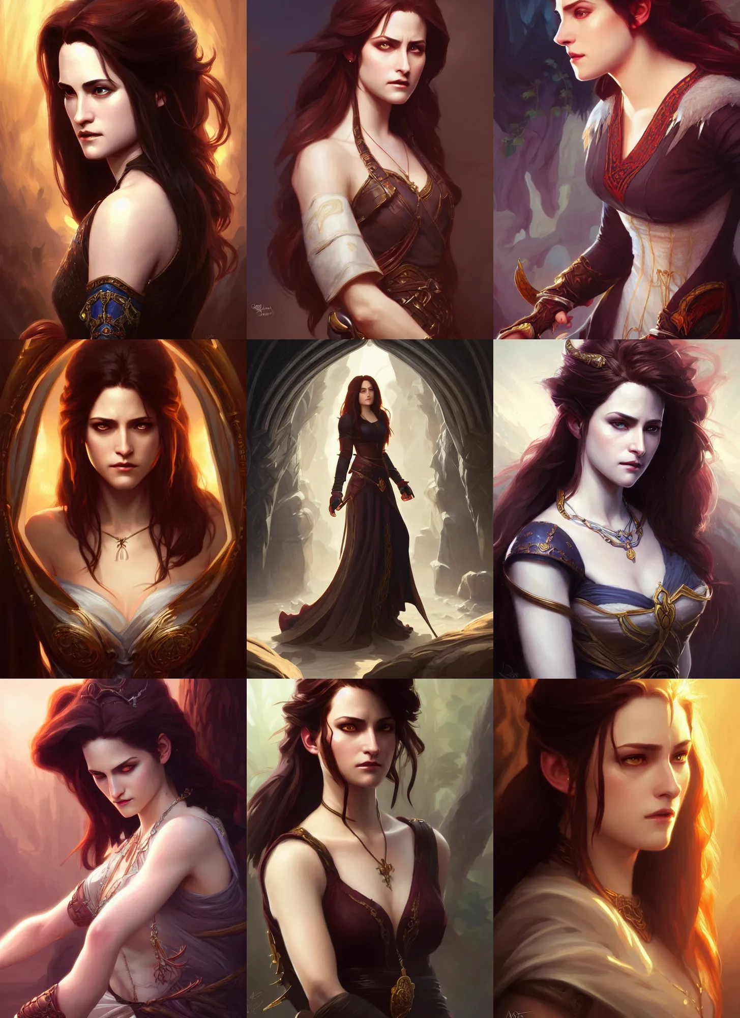 Prompt: bella swan, d & d, fantasy, intricate, elegant, highly detailed, digital painting, artstation, concept art, matte, sharp focus, illustration, hearthstone, art by artgerm and greg rutkowski and alphonse mucha