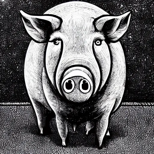 Prompt: god as a pig