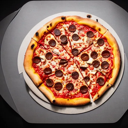 Prompt: the worlds biggest pizza, studio lighting, 4 k, delicious