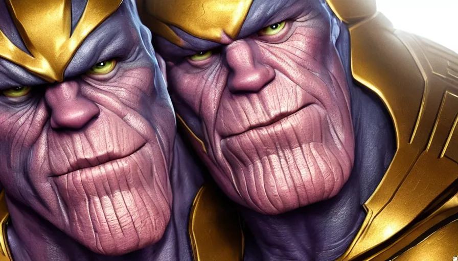 Image similar to hand painted bust of john cena as thanos, hyperdetailed, artstation, cgsociety, 8 k