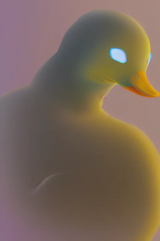 Prompt: robot duck concept portrait, detailed, sharp focus, pastel, intricate, realistic, smooth, volumetric lighting, digital painting, by miyazaki