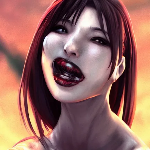 Prompt: face and body shot of tifa lockharts dead body by wlop, rossdraws, mingchen shen, bangkuart, sakimichan, yan gisuka, jeongseok lee, inspired by nightmare before christmas, rotting corpse, ugly, artstation, 4k