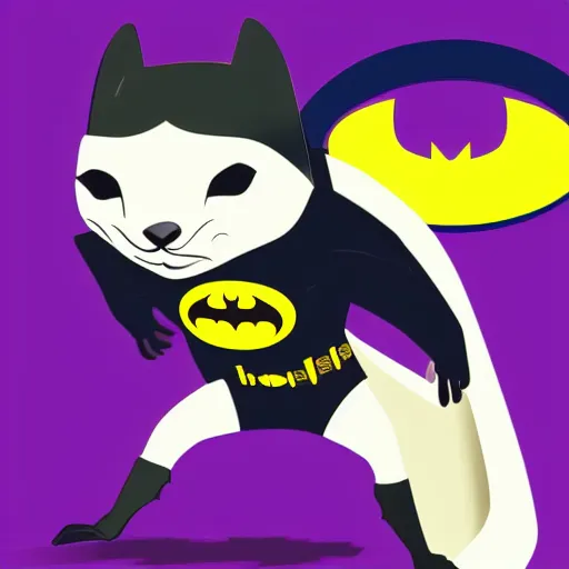 Image similar to A ferret as Batman, vector art