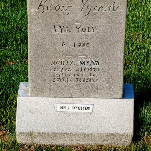 Prompt: tombstone of hall yockey, born april 1 st 1 9 2 5 died september 2 2 nd 1 9 6 4