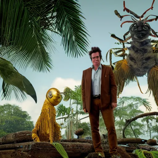 Prompt: hyperrealistic dslr film still of ace ventura pet detective in the wicker man, bees,, stunning 8 k octane comprehensive 3 d render, inspired by istvan sandorfi & greg rutkowski & unreal engine, perfect symmetry, dim volumetric cinematic lighting, extremely hyper - detailed, extremely lifelike attributes & lifelike texture, intricate, masterpiece, artstation, stunning