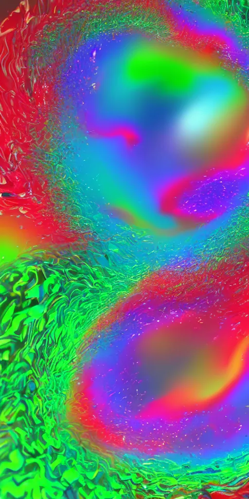 Prompt: a 3d fluid colorful particle wave from thousands of 3d spheres, trending on artstation