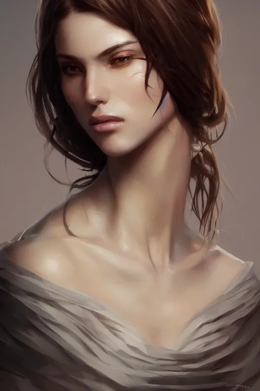 Image similar to Portrait of a Beautiful spanish model, elegant, digital painting, highly detailed, artstation, concept art, smooth, sharp focus, illustration, art by artgerm and greg rutkowski.