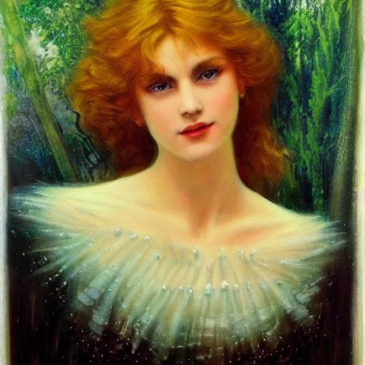 Prompt: a painting in the style of edward robert hughes