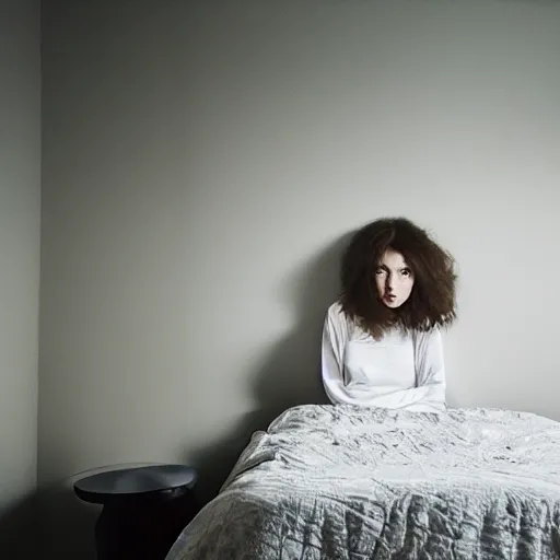 Image similar to A photo of a woman posing in her bedroom by Marat Safin