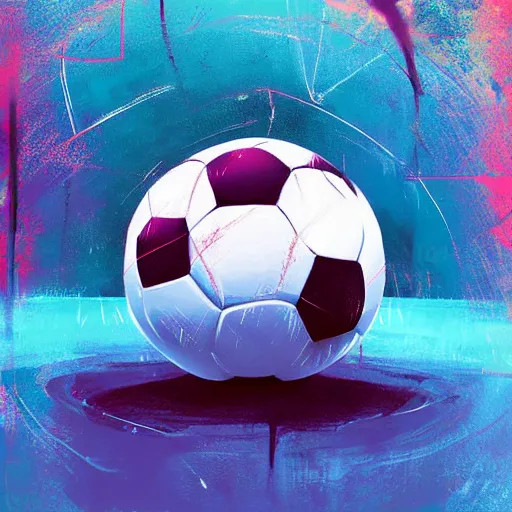 Image similar to soccer ball by alena aenami and annato finnstark