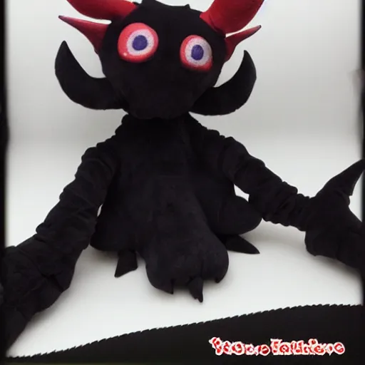 Image similar to cute fumo plush of my sleep paralysis demon, the creature that visits me at night, the monster from underneath my bed