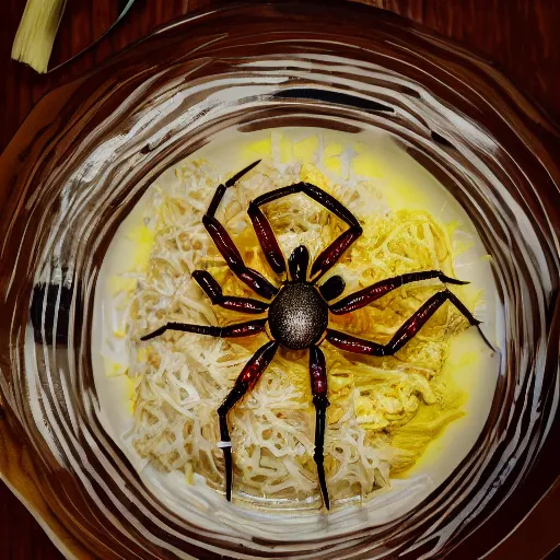 Image similar to Food photography michelin star bowl of live spiders